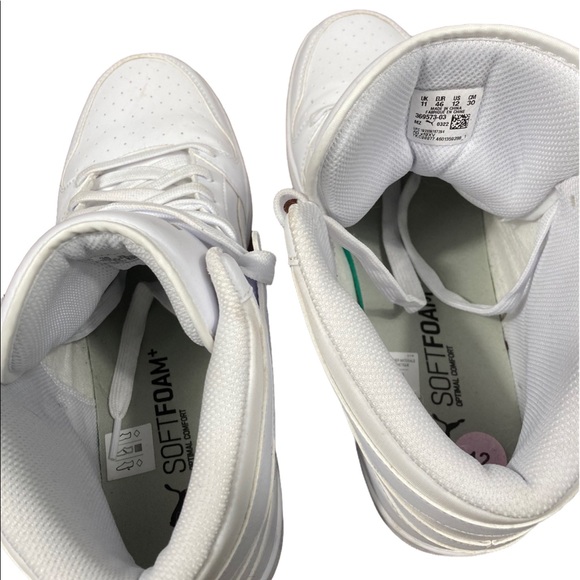 90s Style Puma Hightop Plain Clean Minimal White Size 12 - Picture 3 of 6
